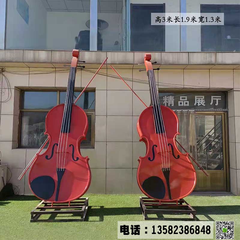 专业定制不锈钢校园雕塑 小提琴雕塑摆件 加工批发价格